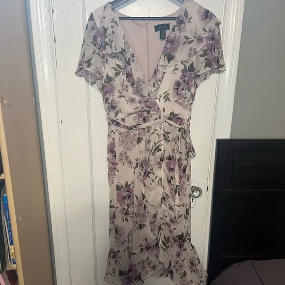 R&M Richards White & Purple Floral Dress - Picture 4 of 6